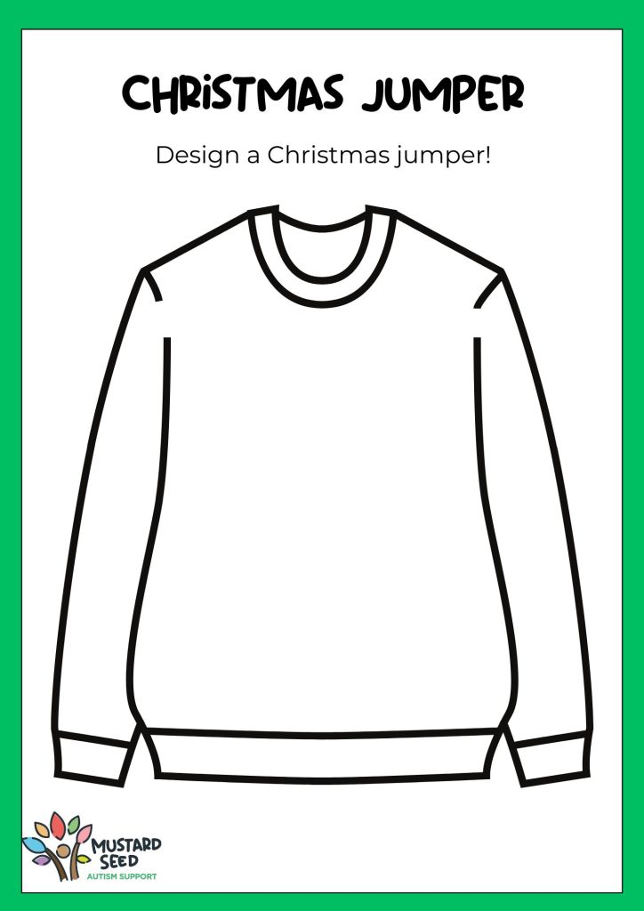 Large picture of a Christmas jumper for colouring